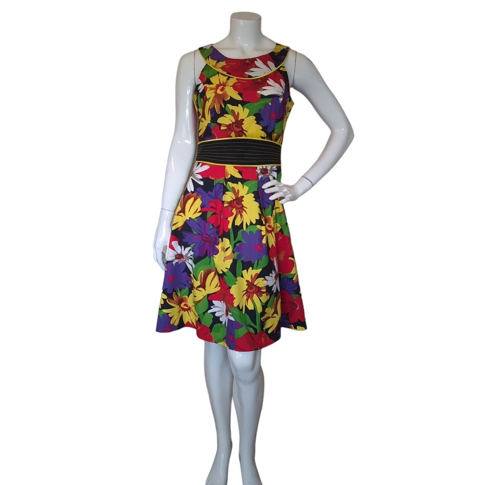 Joseph Ribkoff Colourful Floral Fit N Flare Midi Dress - Picture 3 of 12